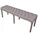 Panca In Legno Massello E Lino 150x40x48 Cm Grigio Chiaro - Foto miniatura 4