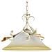 Lampada A Sospensione Stile Classico In Metallo Avorio Spennellato Oro - Foto miniatura 1