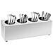 Portaposate Con 4 Inserti Rettangolare In Acciaio Inox - Foto miniatura 1