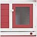 Conigliera Per Esterni Grande Rossa E Bianca 204x45x85cm Legno - Foto miniatura 5