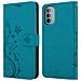 Cadorabo Custodia Compatibile Con Motorola Moto G31 / G41 In Blu Fiore - Coperchio Protettivo In Design Floreale Con Chiusura Magnetica, Funzione Stand E Slot Per Carte - Foto miniatura 7