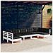 Set Divani Da Giardino 7 Pz Con Cuscini Bianchi Legno Di Pino - Foto miniatura 1
