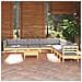 Set Divani Da Giardino 10 Pz Con Cuscini Grigi Massello Di Pino - Foto miniatura 1