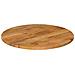 Piano Per Tavolo 70x2,5cm Rotondo In Legno Massello Di Mango - Foto miniatura 2