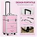 Valigetta Porta Trucchi Professionale, Trolley Make Up Rinforzato Con Blocco A 2 Chiavi E Ruote, 36x23x58 Cm, Rosa - Foto miniatura 3