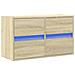 Mobile Tv A Parete Con Luci Led Rovere Sonoma 80x31x45 Cm - Foto miniatura 3