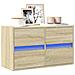 Mobile Tv A Parete Con Luci Led Rovere Sonoma 80x31x45 Cm - Foto miniatura 1