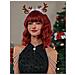 Natale Ondulato Capelli Ricci Lunghi Fino Alle Spalle Con Parrucche Con Frangia Darkred - Foto miniatura 6