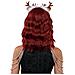 Natale Ondulato Capelli Ricci Lunghi Fino Alle Spalle Con Parrucche Con Frangia Darkred - Foto miniatura 1