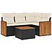 Set Divani Da Giardino 5 Pz Con Cuscini In Polyrattan Nero - Foto miniatura 2