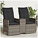 Divano Giardino Reclinabile 2 Posti Tavolino Grigio Polyrattan - Foto miniatura 1
