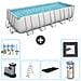 Piscina Fuori Terra - Rettangolo - 640x274x132 Cm - Grigio - Include Accessori Coordinati Cb31 - Foto miniatura 1
