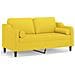 Divano A 2 Posti Con Cuscini Giallo Chiaro 140 Cm In Tessuto - Foto miniatura 1