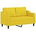 Divano A 2 Posti Con Cuscini Giallo Chiaro 140 Cm In Tessuto - Foto miniatura 3