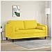 Divano A 2 Posti Con Cuscini Giallo Chiaro 140 Cm In Tessuto - Foto miniatura 8