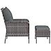 Poltrona Da Giardino Con Poggiapiedi Grigia In Polyrattan - Foto miniatura 3