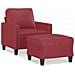 Poltrona con Poggiapiedi Rosso Vino 60 cm in Similpelle - Foto miniatura 1
