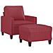 Poltrona con Poggiapiedi Rosso Vino 60 cm in Similpelle - Foto miniatura 3