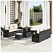 Set Divano Giardino 9 Pezzi con Cuscini Rattan Polyrattan Acacia Nero, Set da Pranzo Giardino 3 Pezzi con Cuscini Rattan Polyrattan Acacia Nero - Foto miniatura 2