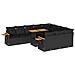 Set Divani da Giardino 11 pz con Cuscini Polyrattan Acacia Nero - Foto miniatura 1