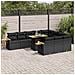 Set Divani da Giardino 11 pz con Cuscini Polyrattan Acacia Nero - Foto miniatura 2
