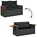Set Divani da Giardino 11 pz con Cuscini Polyrattan Acacia Nero - Foto miniatura 9