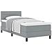 Box Spring Bed con Materasso Grigio Chiaro 100x200 cm Tessuto - Foto miniatura 1