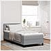 Box Spring Bed con Materasso Grigio Chiaro 100x200 cm Tessuto - Foto miniatura 2