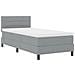 Box Spring Bed con Materasso Grigio Chiaro 100x200 cm Tessuto - Foto miniatura 3