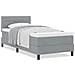Box Spring Bed con Materasso Grigio Chiaro 100x200 cm Tessuto - Foto miniatura 4