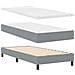 Box Spring Bed con Materasso Grigio Chiaro 100x200 cm Tessuto - Foto miniatura 6