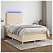 Letto a Molle con Materasso e LED Crema 120x190 cm in Tessuto - Foto miniatura 5