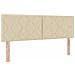 Letto box spring con materasso Crema 140 x 190 cm Tessuto - Foto miniatura 4