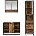 Set di mobili per il bagno con cassetto 3 pcs Legno vecchio - Foto miniatura 8