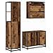 Set di mobili per il bagno con cassetto 3 pcs Legno vecchio - Foto miniatura 9