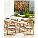 Set Di 8 Sedie Da Giardino Con Cuscini Sassari Ii Legno Di Acacia Certificato Blu Marino - Foto miniatura 1