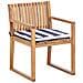 Set Di 8 Sedie Da Giardino Con Cuscini Sassari Ii Legno Di Acacia Certificato Blu Marino - Foto miniatura 3