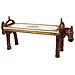 Sgabello In Legno E Metallo Marrone 117x30,5x50h - Foto miniatura 4