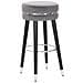 Sgabello Da Bar Paris Grigio E Silver In Tessuto E Metallo - H 74 Cm - Foto miniatura 1