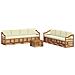 Set divani 9 pcs Naturale e Crema Legno di Acacia Massello - Foto miniatura 1