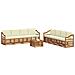 Set divani 9 pcs Naturale e Crema Legno di Acacia Massello - Foto miniatura 3
