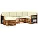 Set divano sezionale con cuscino 5 pcs Naturale e Crema - Foto miniatura 1