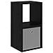 Comodino Rovere Nero 35 x 32 x 68,5 cm Legno multistrato - Foto miniatura 1