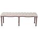 Panca In Legno Massello E Lino 150x40x48 Cm Bianco Crema - Foto miniatura 3