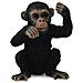 Un Cucciolo Di Scimpanzé Della Fauna Selvatica Figura Giocattolo Pensante - Autentico Modello Di Primate Dipinto A Mano - Foto miniatura 1
