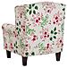 Poltrona Wing Con Poggiapiedi In Tessuto Beige E Motivo Floreale Hamar - Foto miniatura 8