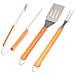 Set Di 3 Accessori In Acciaio Inox Con Manici In Bambù Per Barbecue E Grigliate - Foto miniatura 2