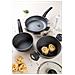 Lava Stone Casseruola Alta Induzione, 24cm, 4 Litri, Coperchio In Vetro, Antiaderente Grigio - Foto miniatura 2