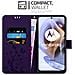 Custodia Compatibile Con Motorola Moto G31 / G41 In Lilla Scuro Fiore - Coperchio Protettivo In Design Floreale Con Chiusura Magnetica, Funzione Stand E Slot Per Carte - Foto miniatura 2