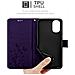 Custodia Compatibile Con Motorola Moto G31 / G41 In Lilla Scuro Fiore - Coperchio Protettivo In Design Floreale Con Chiusura Magnetica, Funzione Stand E Slot Per Carte - Foto miniatura 5